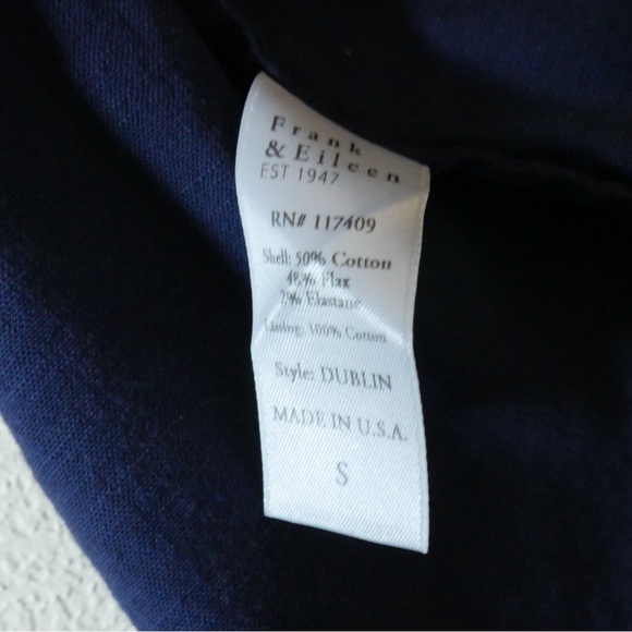 Frank & Eileen Navy Dublin Tailored Blazer in Italian Performance Linen small - Picture 8 of 8